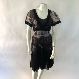 Fuzzi short sleeves lined midi dress M-L Italy